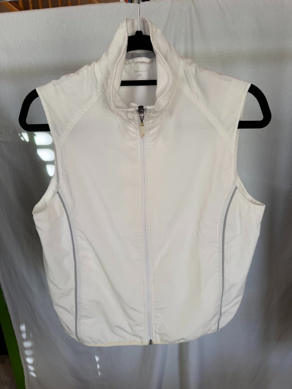 Ativa Golf White Full Zip Lightweight Mock Neck Vest Sz S